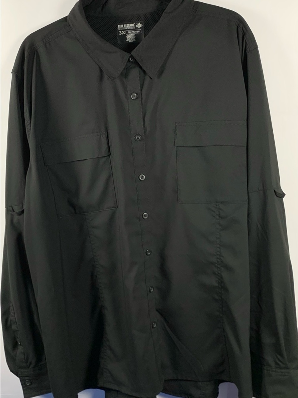 Reel Legends Womens 3X Black Vented Fishing Shirt UPF Long Sleeve Boating - Picture 13 of 13